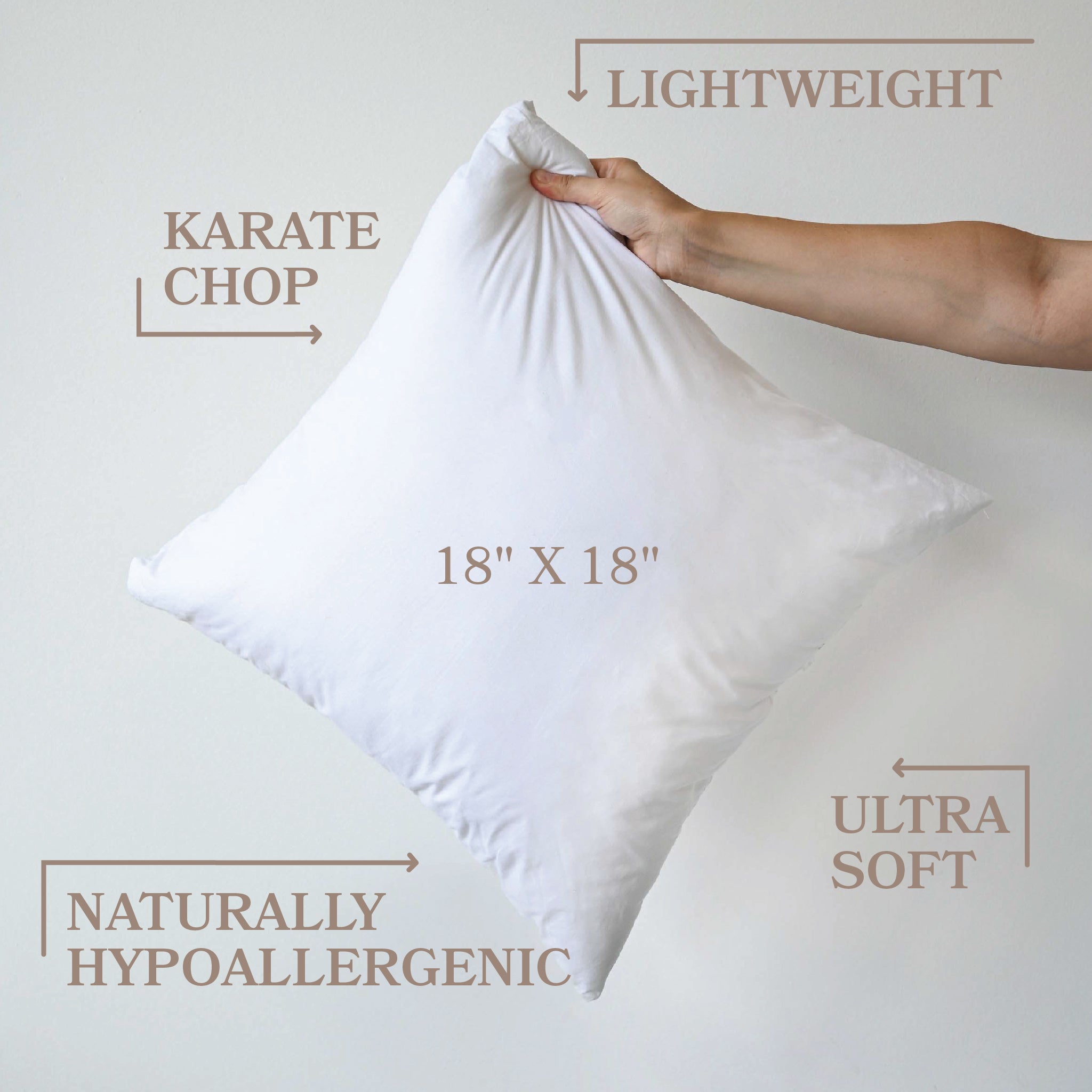Set of Two Down Feather Karate Chop 18x18 Pillow Insert -  Denmark