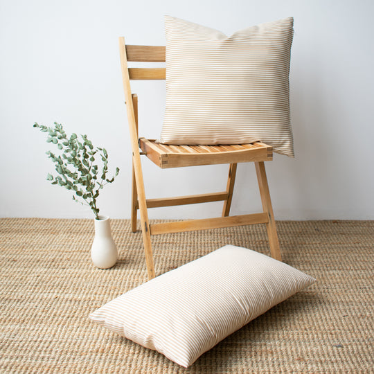OUTDOOR PILLOW - TAN STRIPE 20"