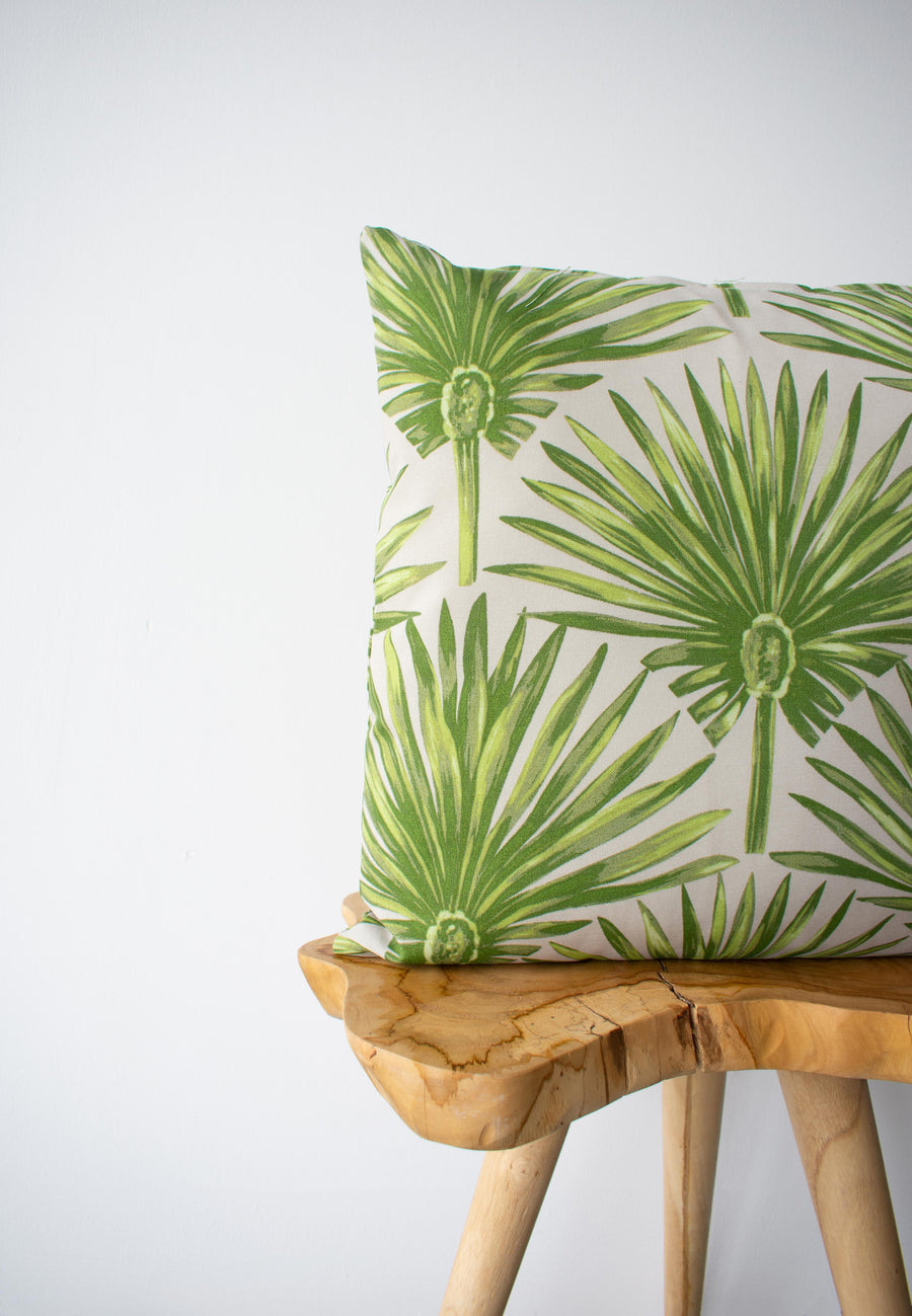 OUTDOOR PILLOW - GREEN PALM LEAF 20