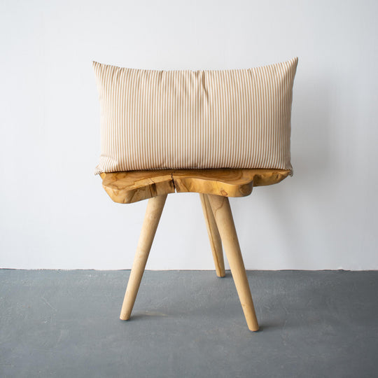 OUTDOOR PILLOW - TAN STRIPE LUMBAR