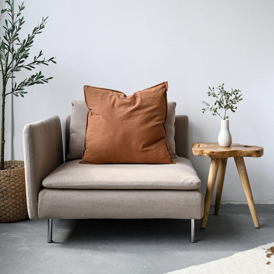 COTTON/ LINEN - RUST